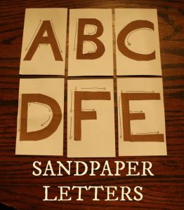 Sudbury Montessori Sandpaper Letters